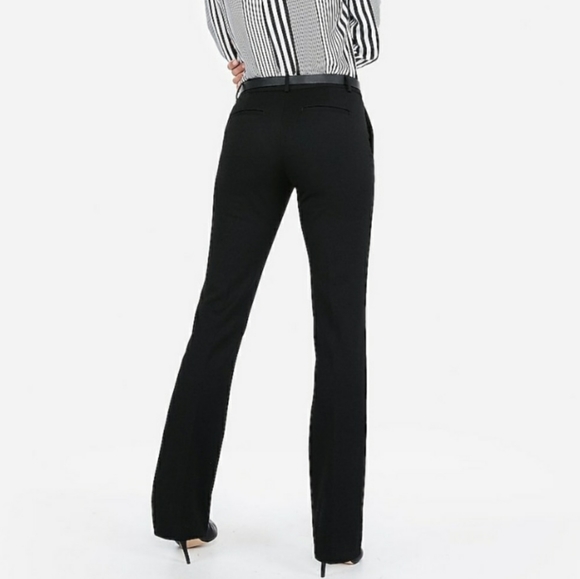 Express Columnist Barely Boot Mid Rise Black Pant 12 Short NWT - Picture 3 of 11